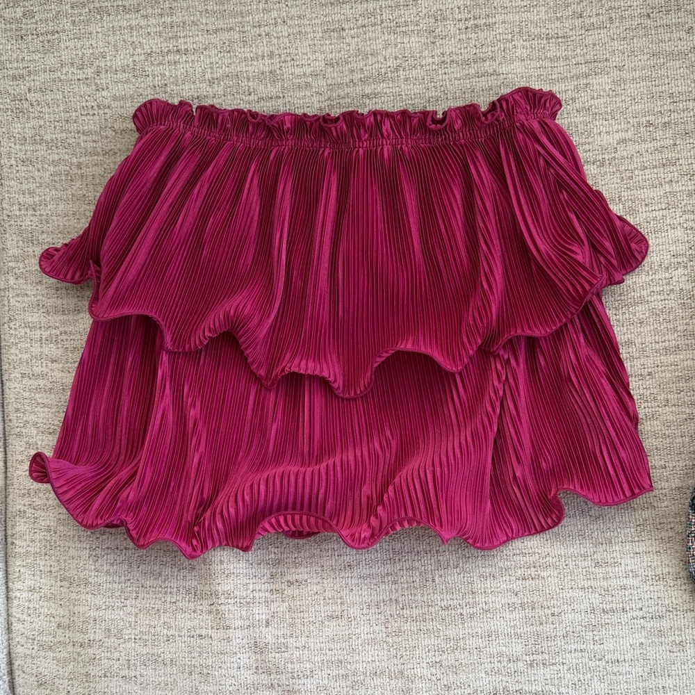 Pink Strapless Ruffle Top - Picture 8 of 8